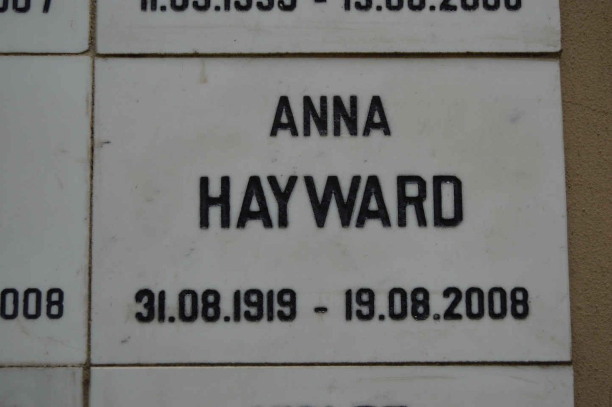 HAYWARD Anna 1919-2008