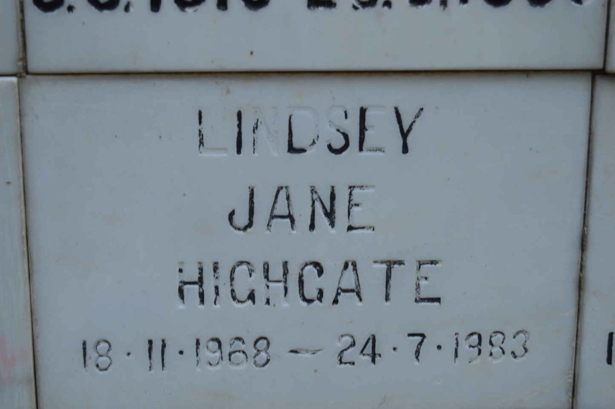 HIGHGATE Lindsey Jane 1968-1983