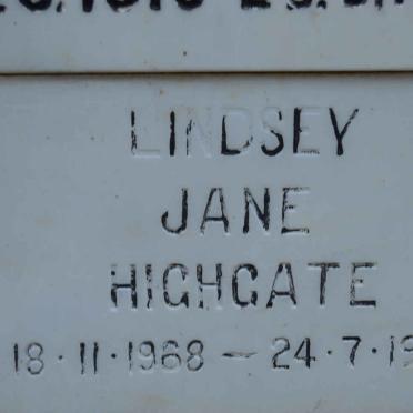 HIGHGATE Lindsey Jane 1968-1983