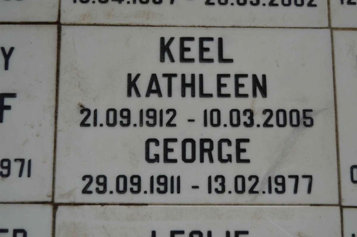 KEEL George 1911-1977 &amp; Kathleen 1912-2005