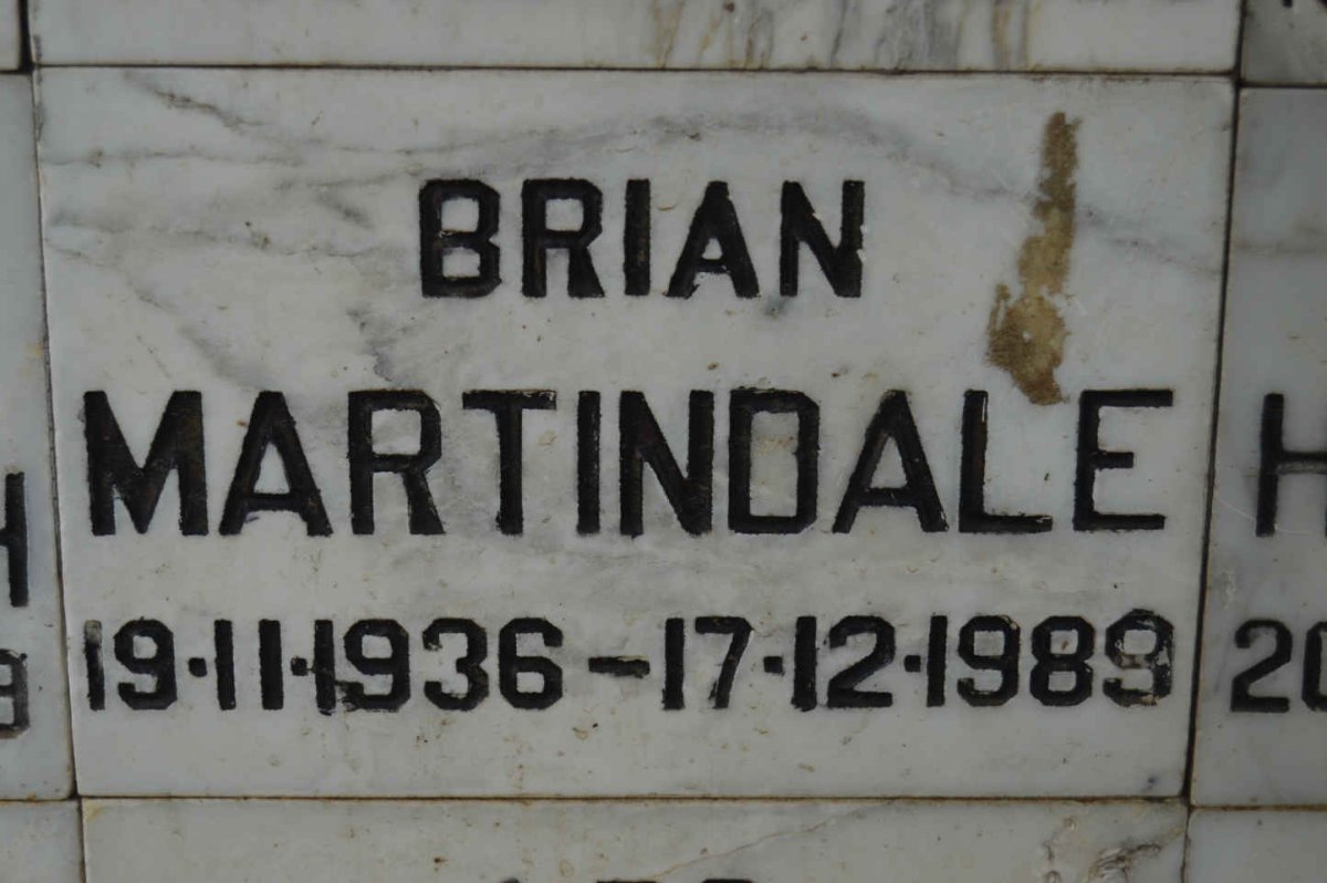 MARTINDALE Brian 1936-1989
