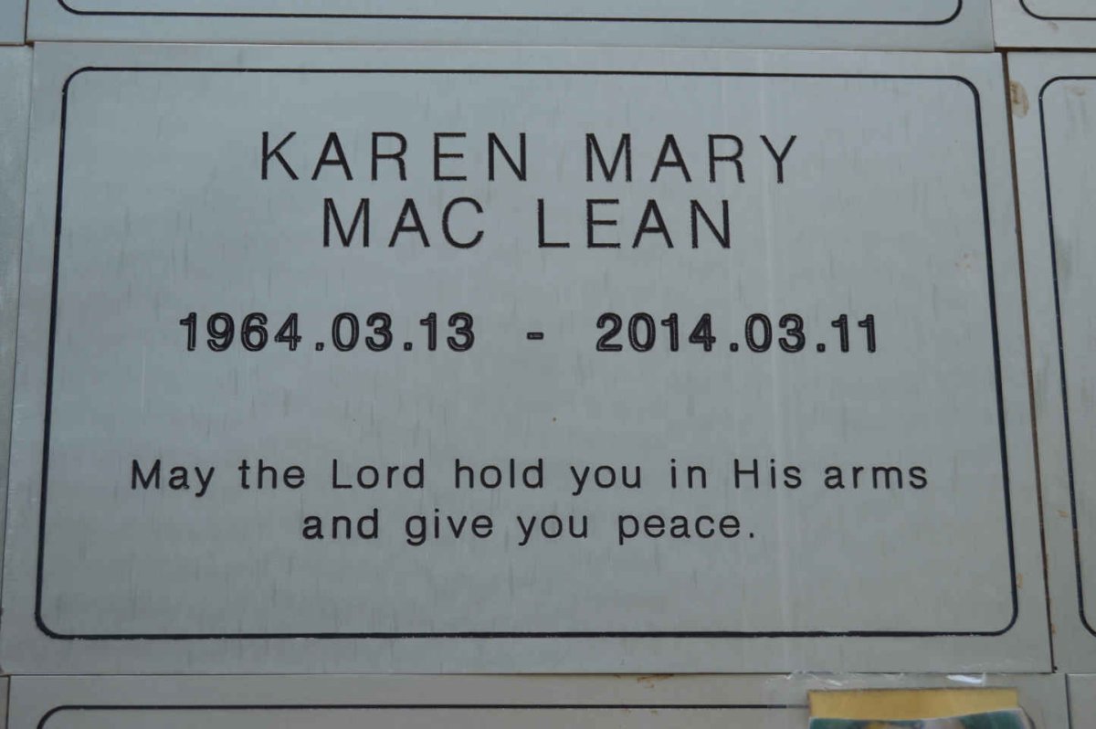MAC LEAN Karen Mary 1964-2014