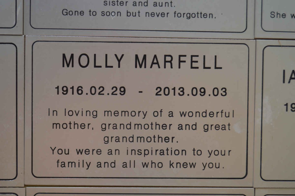 MARFELL Molly 1916-2013