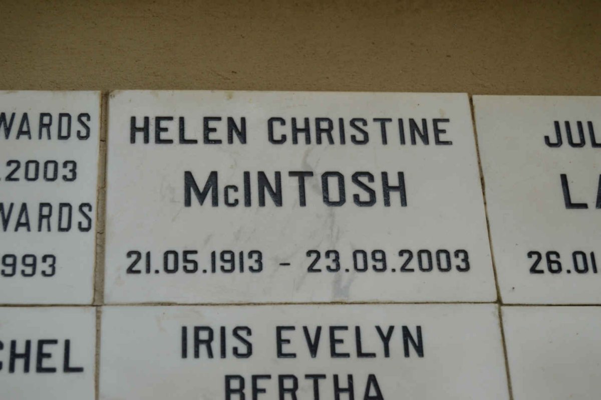 McINTOSH Helen Christine 1913-2003