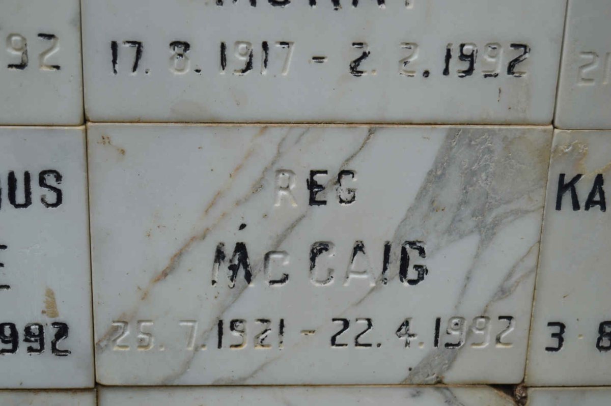 McCAIG Reg 1921-1992