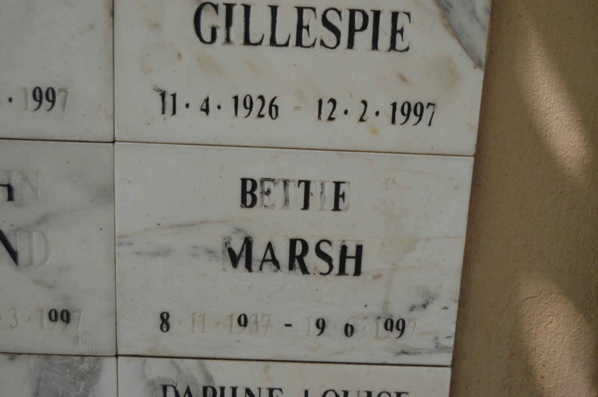 MARSH Bettie 1937-1997