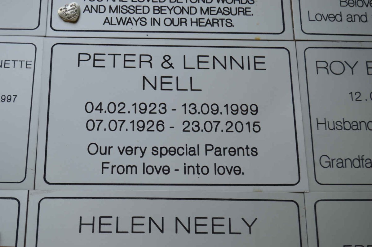 NELL Peter 1923-1999 &amp; Lennie 1926-2015