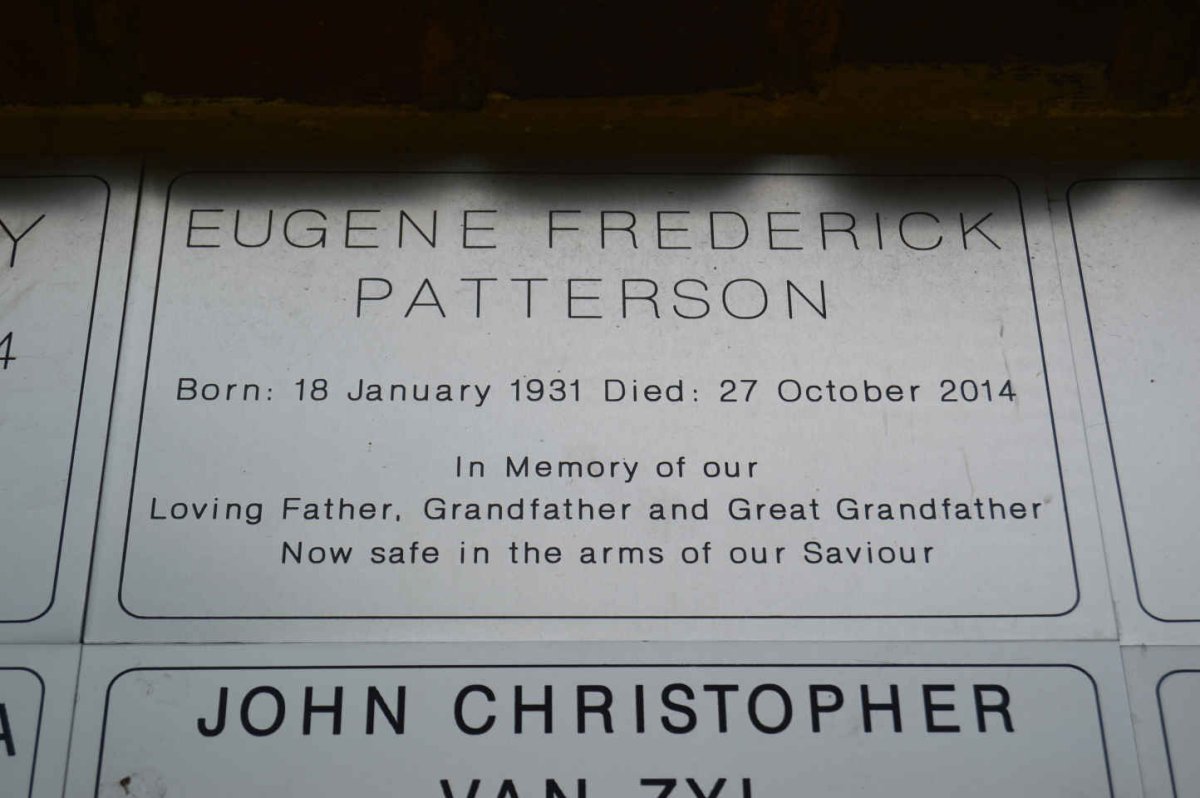 PATTERSON Eugene Frederick 1931-2014