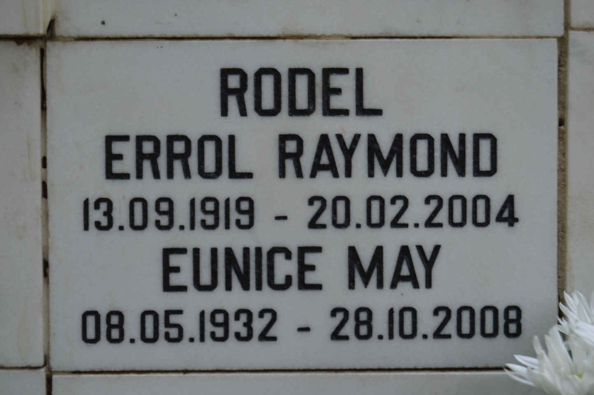 RODEL Errol Raymond 1919-2004 &amp; Eunice May 1932-2008