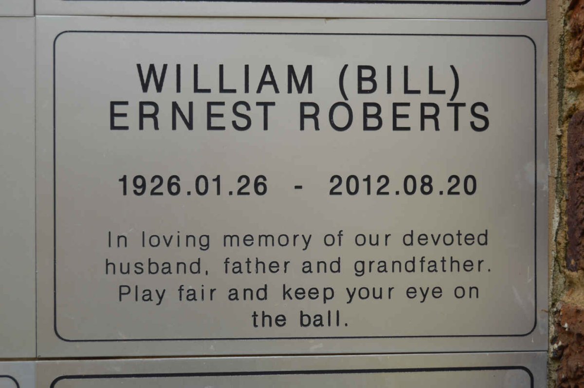 ROBERTS William Ernest 1926-2012