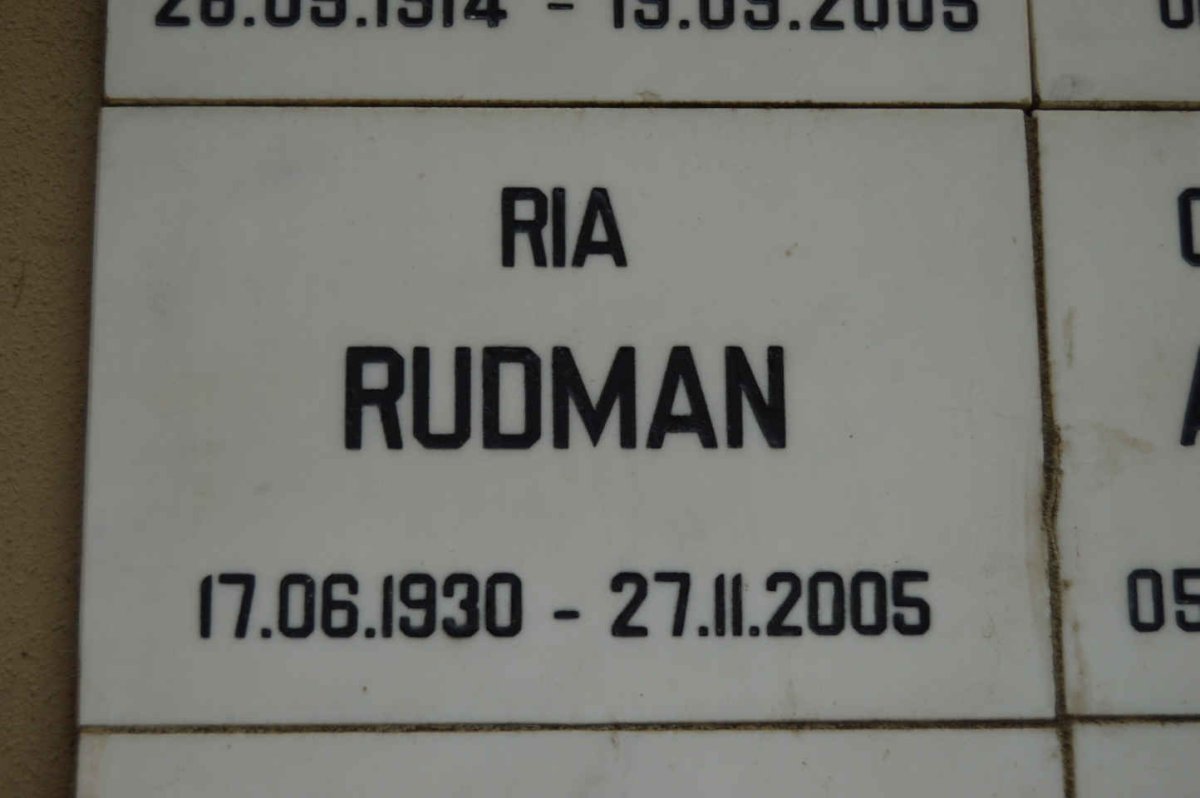 RUDMAN Ria 1930-2005