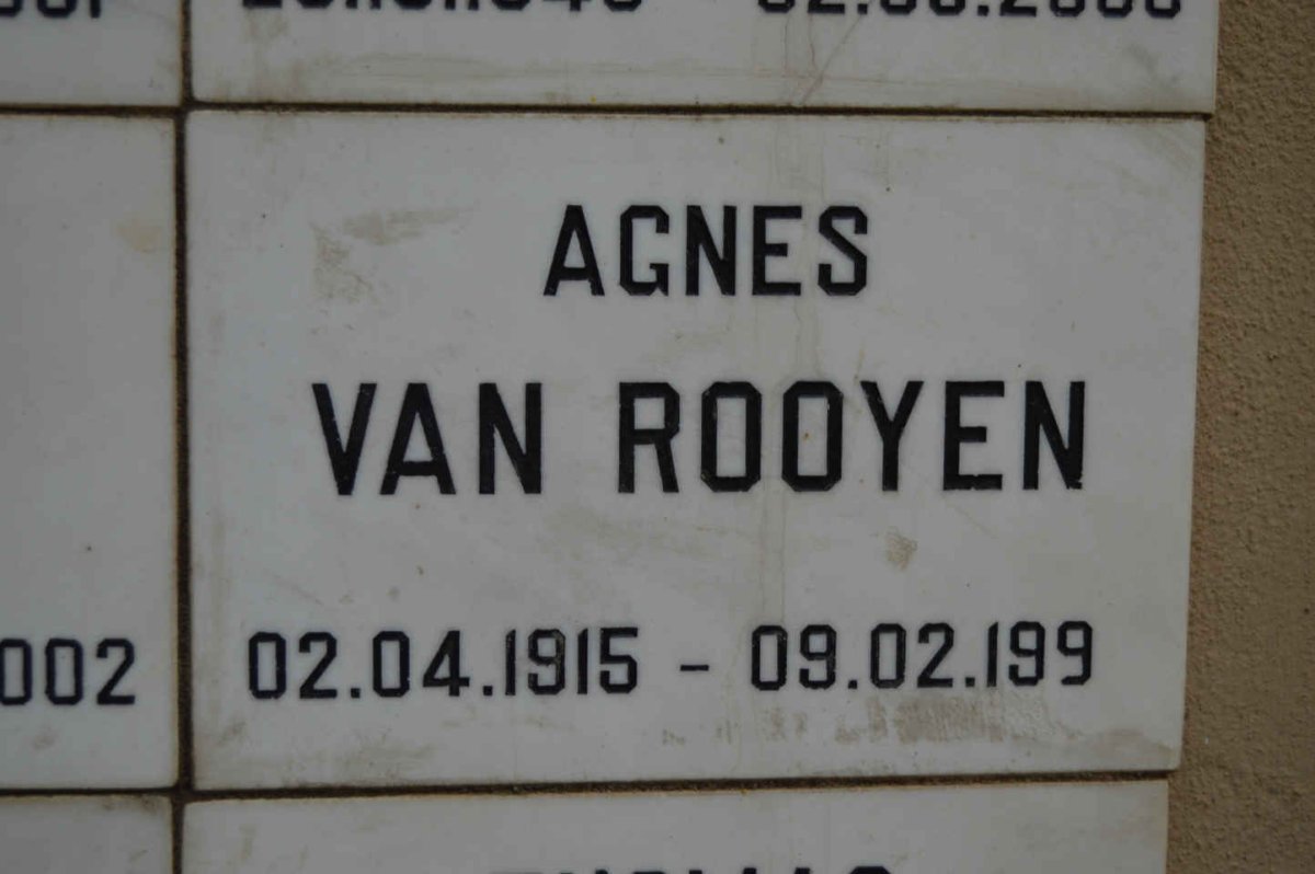 ROOYEN Agnes, van 1915-199?