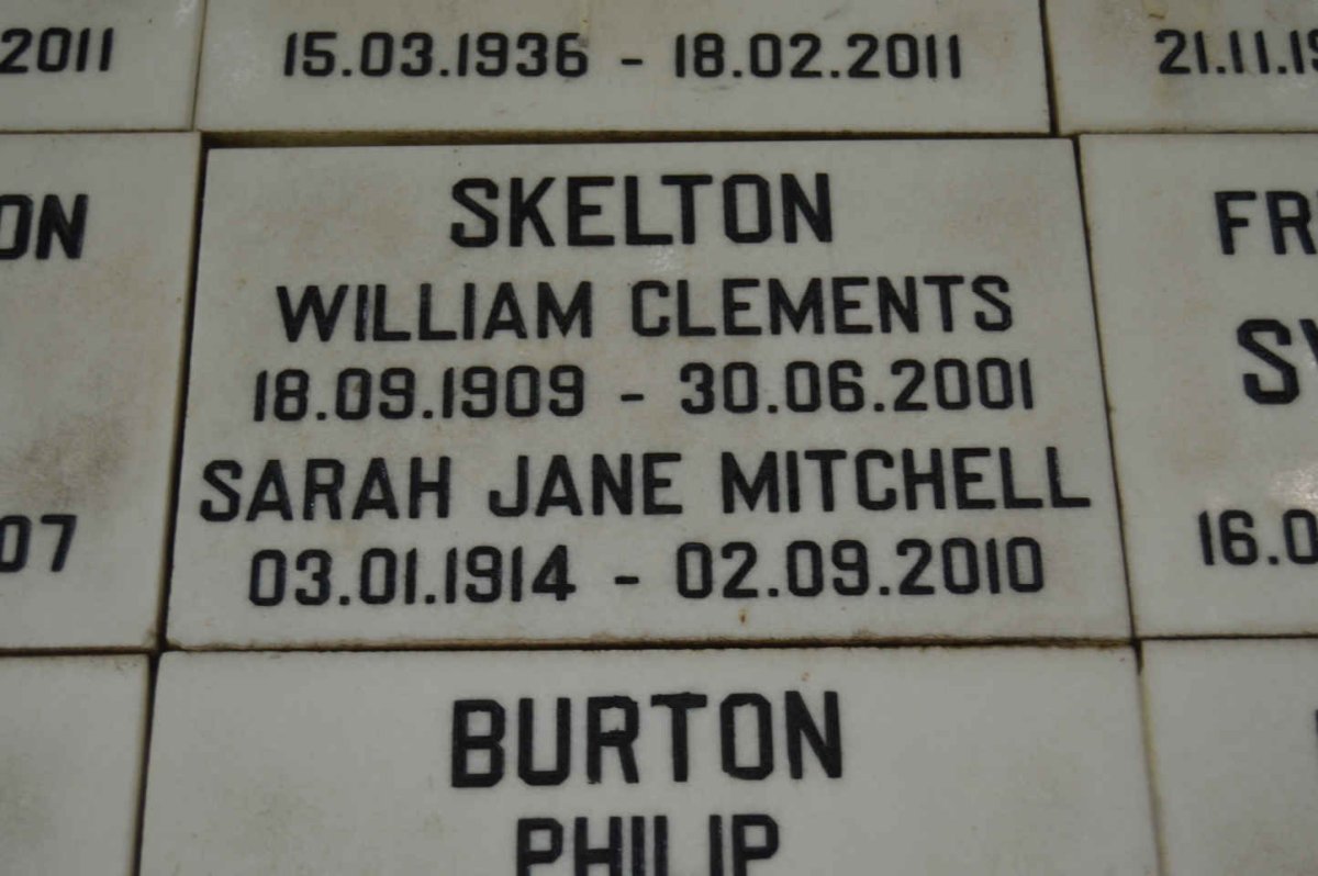SKELTON William Clements 1909-2001 &amp; Sarah Jane Mitchell 1914-2010