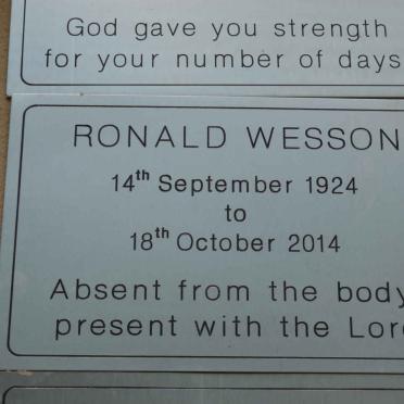 WESSON Ronald 1924-2014