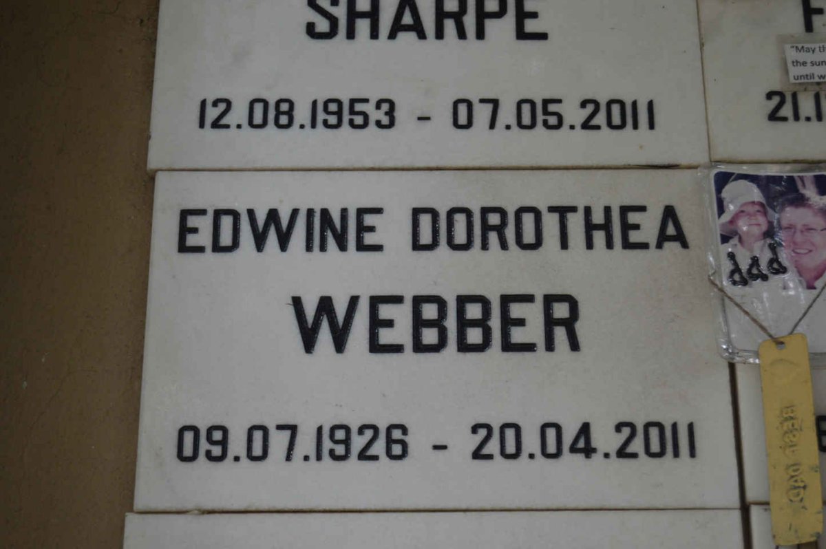 WEBBER Edwine Dorothea 1926-2011