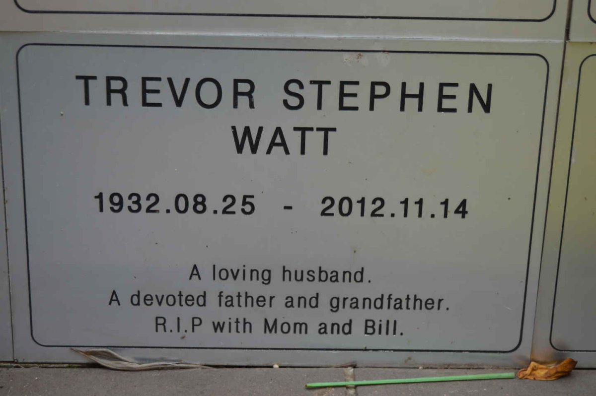 WATT Trevor Stephen 1932-2012