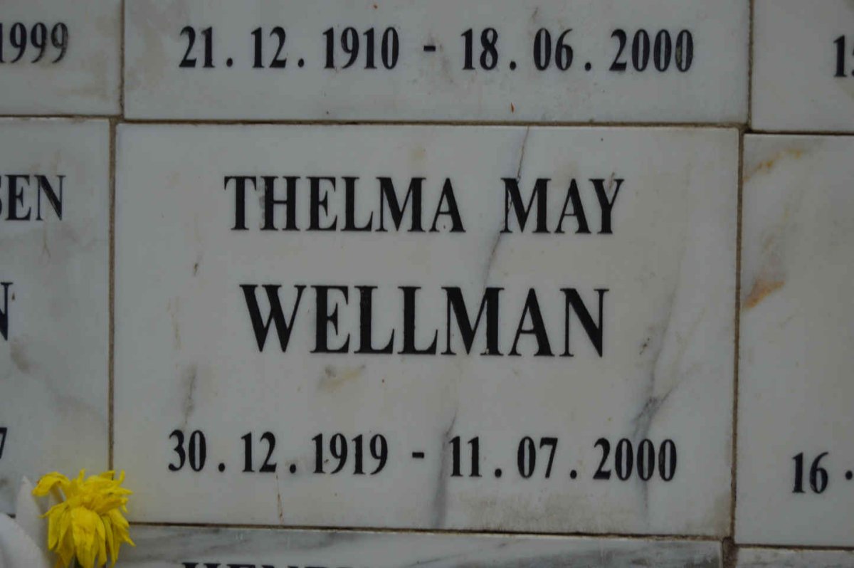 WELLMAN Thelma May 1919-2000