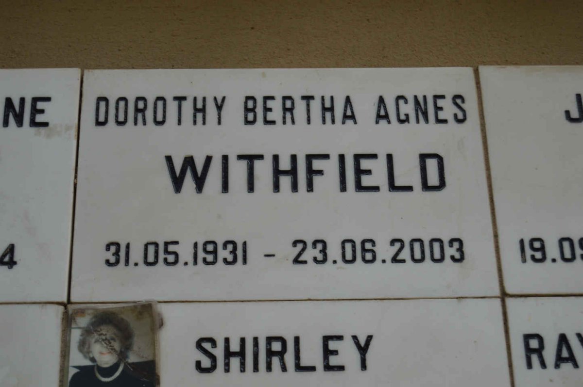 WITHFIELD Dorothy Bertha Agnes 1931-2003