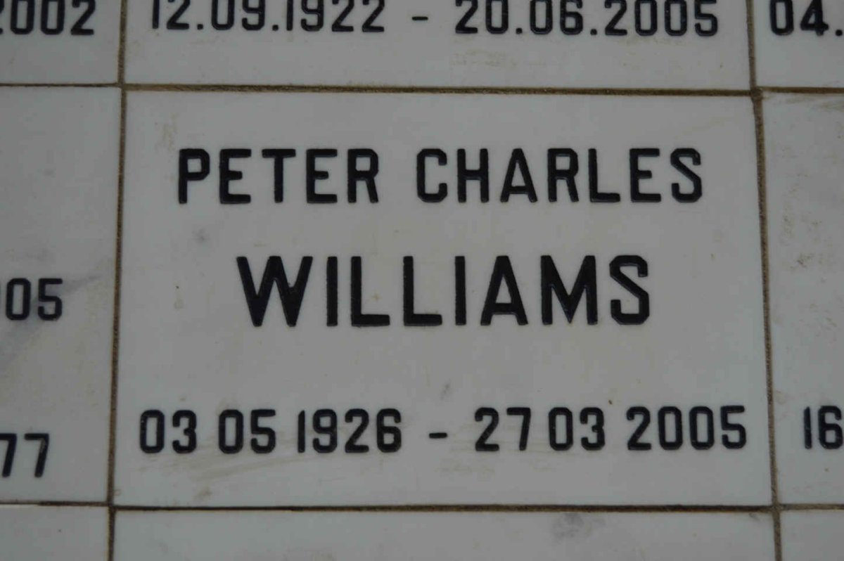 WILLIAMS Peter Charles 1926-2005