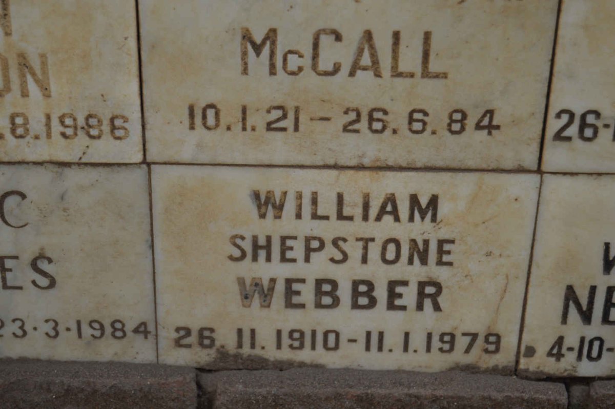 WEBBER William Shepstone 1910-1979