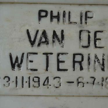 WETERING Philip, van de 1943-1979