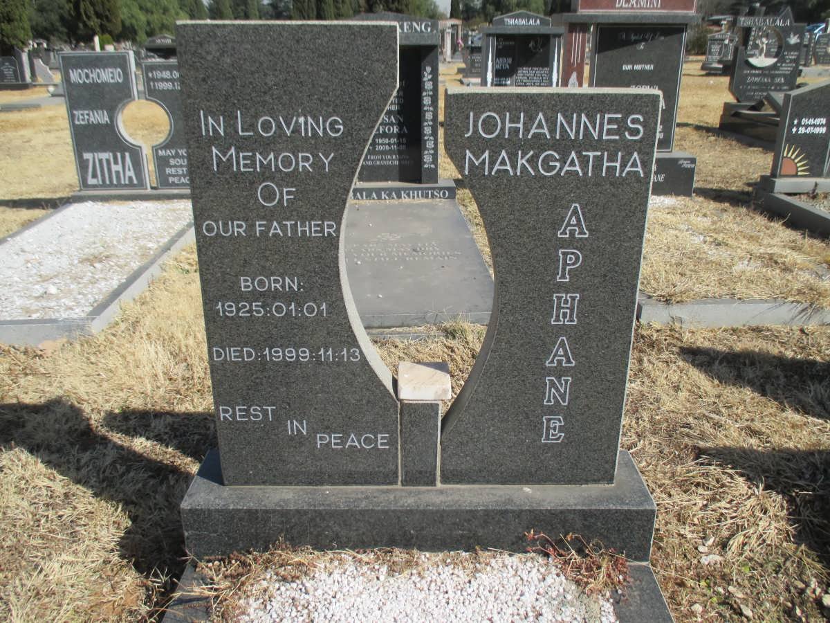 APHANE Johannes Makgatha 1925-1999