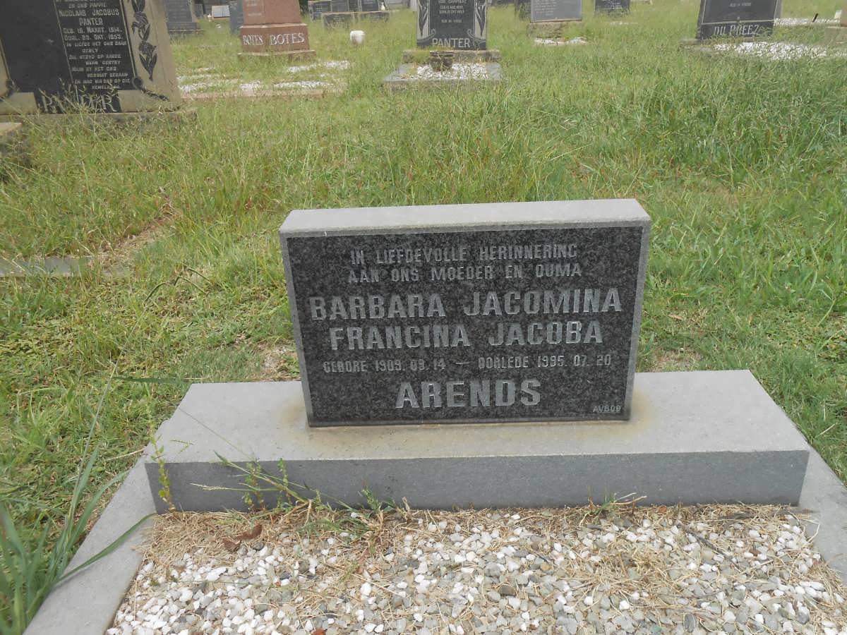 ARENDS Barbara Jacomina Francina Jacoba 1909-1995