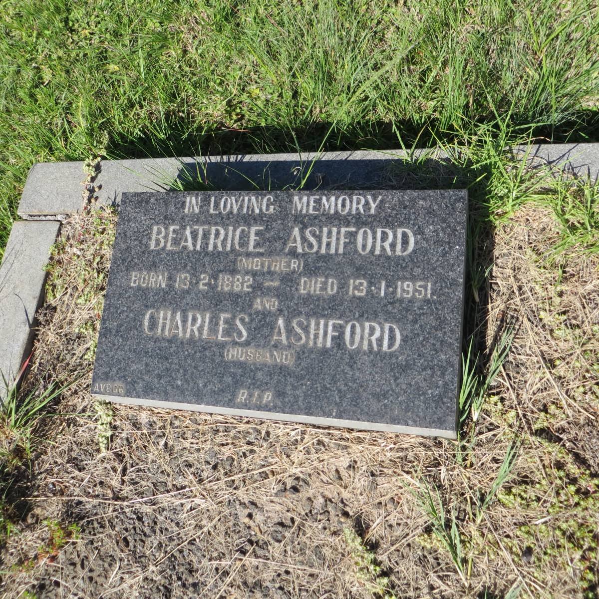 ASHFORD Charles &amp; Beatrice 1882-1951