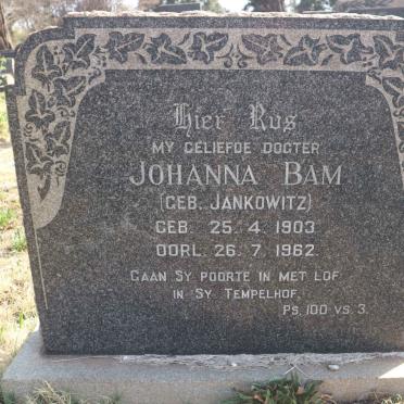 BAM Johanna nee JANKOWITZ 1903-1962