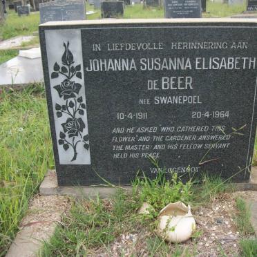 BEER Johanna Susanna Elizabeth, de nee SWANEPOEL 1911-1964