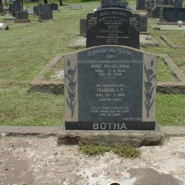 BOTHA Francois A.P. -1966 &amp; Anne Wilhelmina -1959