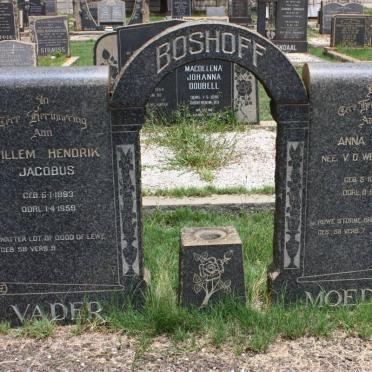 BOSHOFF Willem Hendrik Jacobus 1993-1959 &amp; Anna Maria V.D. WESTHUIZEN 1894-1954