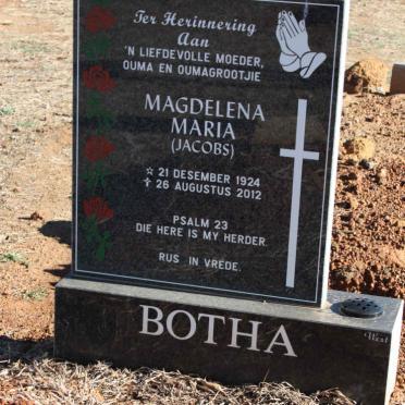 BOTHA Magdelena Maria nee JACOBS 1924-2012