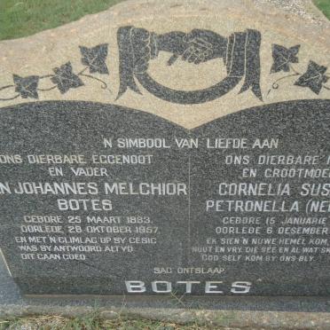 BOTES Jan Johannes Melchior 1893-1957 &amp; Cornelia Susanna Petronella HORN 1902-1989