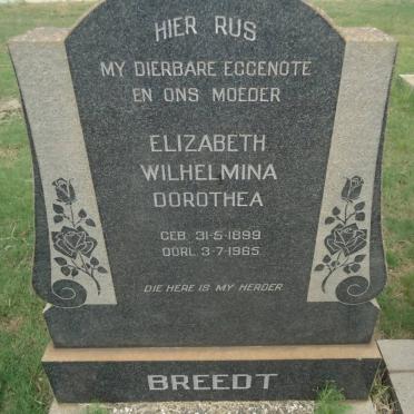 BREEDT Elizabeth Wilhelmina Dorothea 1899-1965