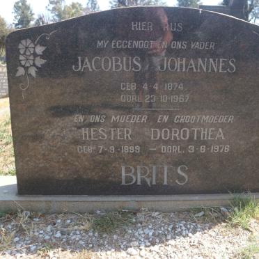 BRITS Jacobus Johannes 1874-1967 & Hester Dorothea 1899-1976