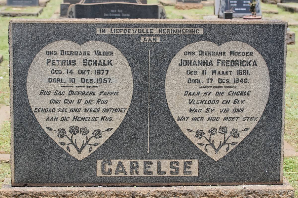 CARELSE Petrus Schalk 1877-1957 &amp; Johanna Fredricka 1881-1946