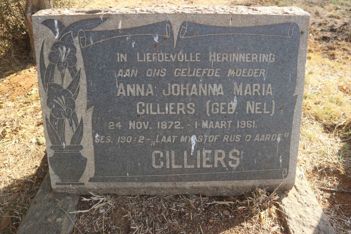 CILLIERS Anna Johanna Maria nee NEL 1872-1961