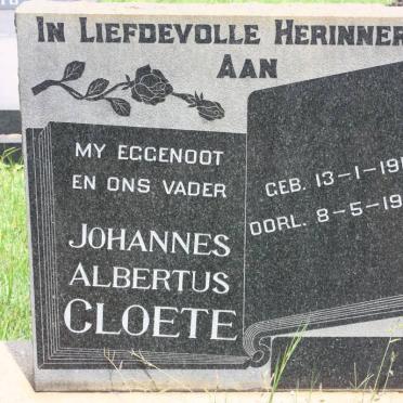 CLOETE Johannes Albertus 1917-1973