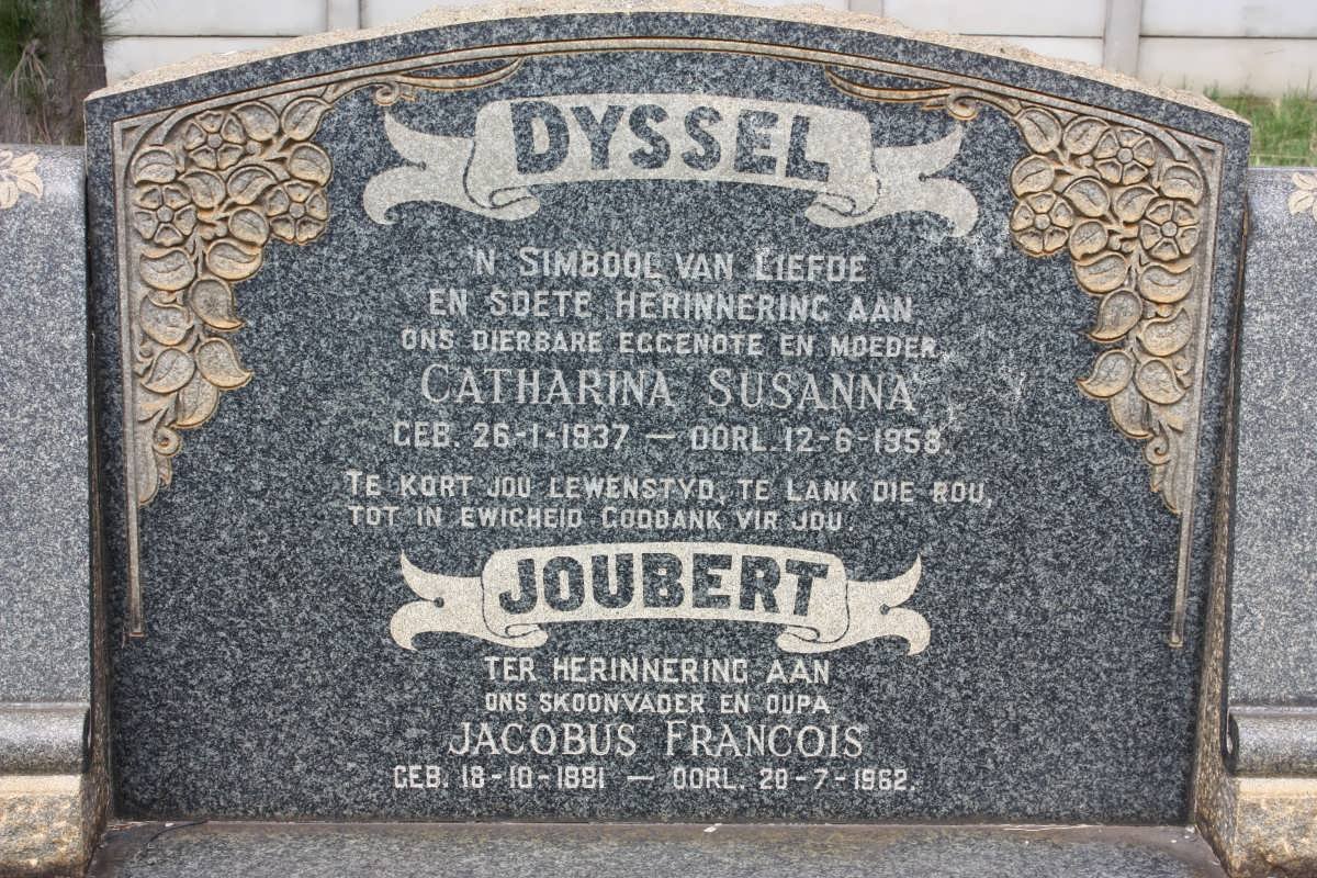 DYSSEL Catharina Susanna 1937-1958 :: JOUBERT Jacobus Francois 1881-1962