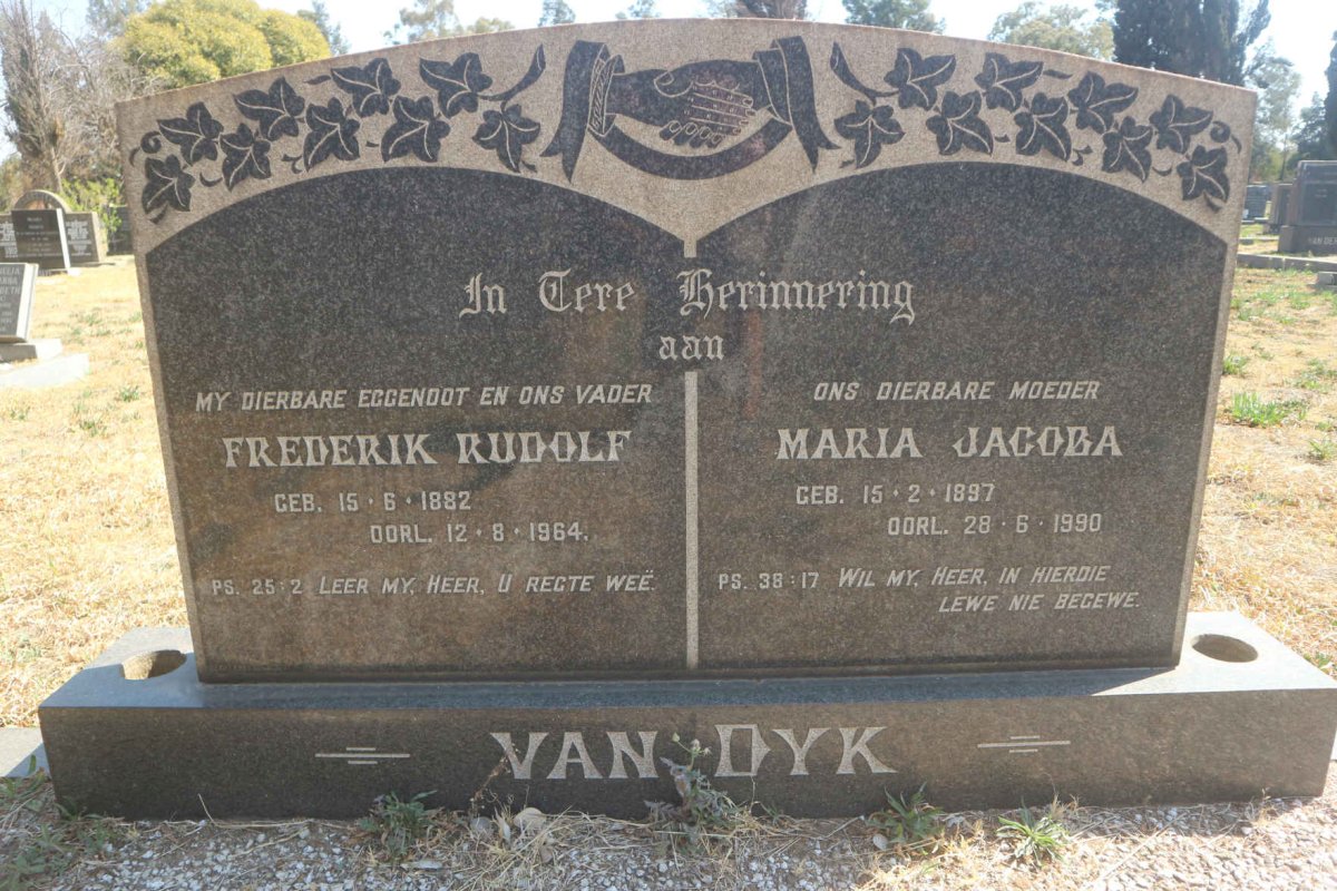 DYK Frederik Rudolf, van 1882-1964 & Maria Jacoba 1897-1990