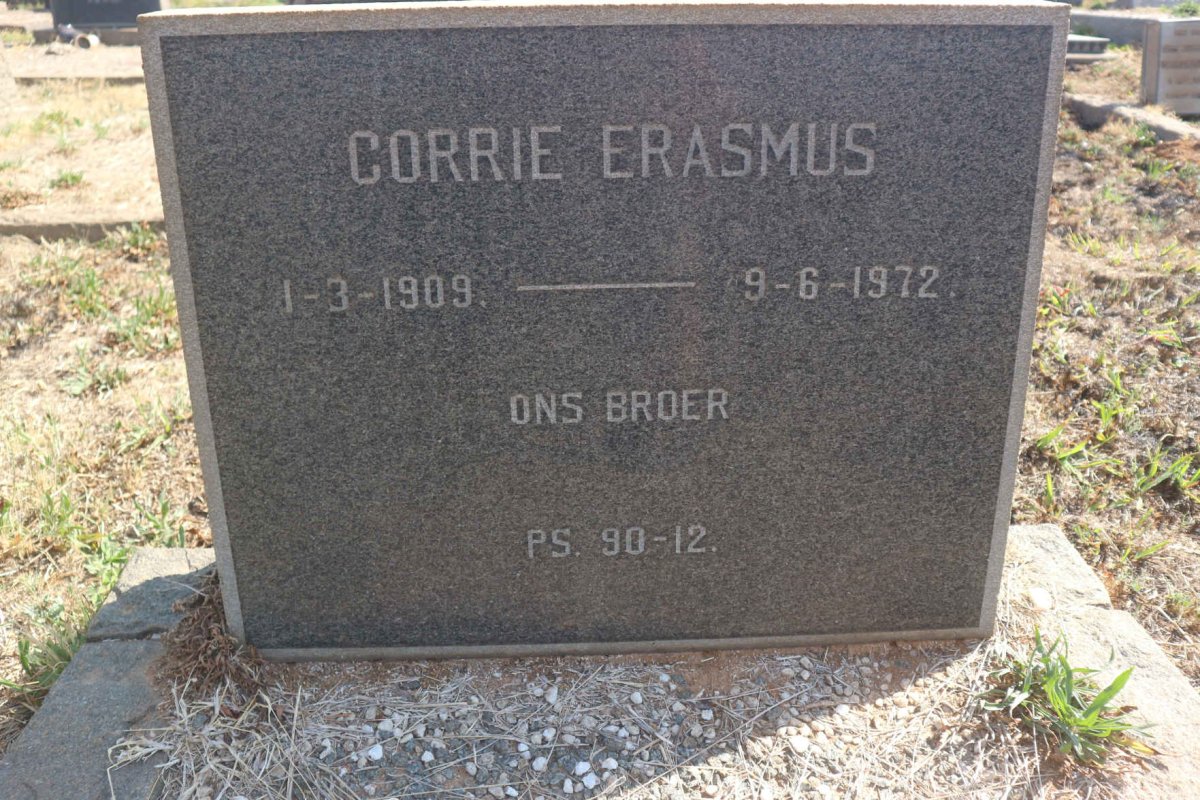 ERASMUS Corrie 1909-1972