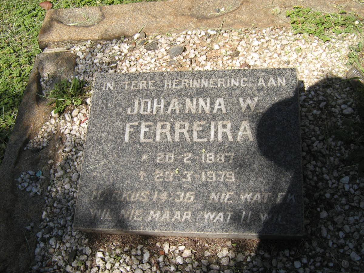 FERREIRA Johanna W. 1887-1979
