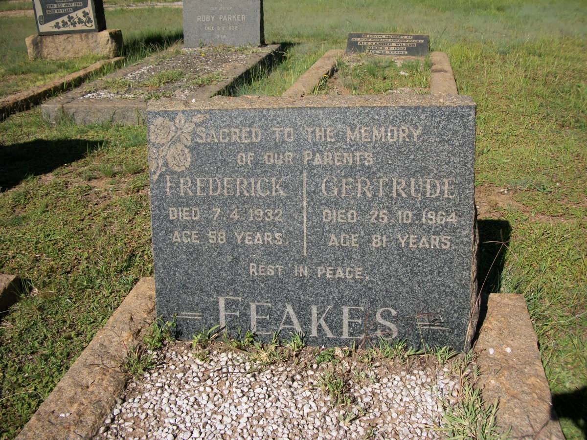 FEAKES Frederick -1932 &amp; Gertrude -1964