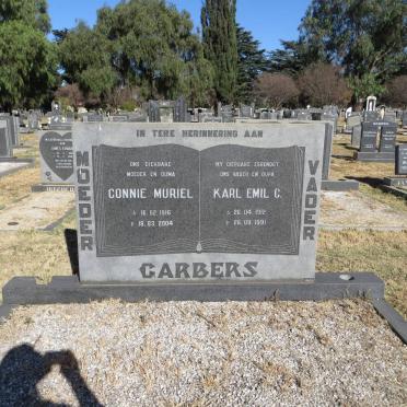 GARBERS Karl Emil C. 1912-1991 &amp; Connie Muriel 1916-2004