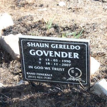 GOVENDER Shaun Gereldo 1990-2007