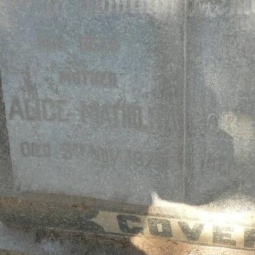 GOVER Robert Alan -1951 &amp; Alice Mathilda -1975