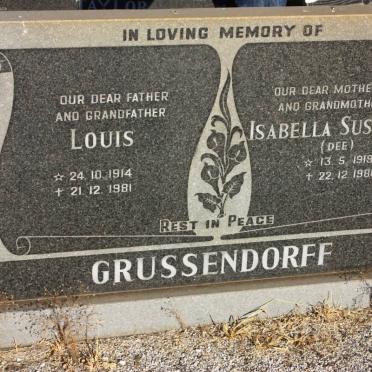 GRUSSENDORFF Louis 1914-1981 &amp; Isabella Susanna 1918-1981