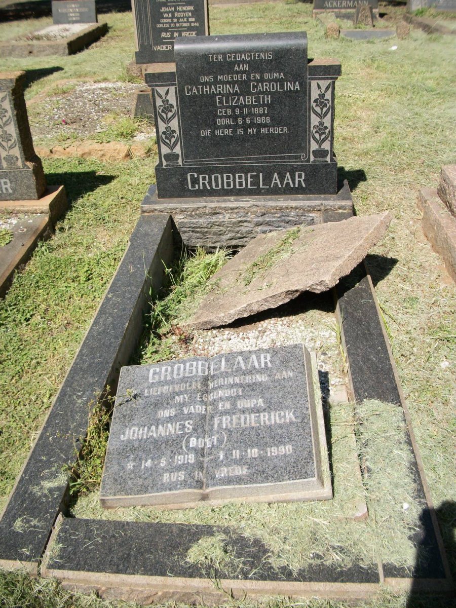 GROBBELAAR Johannes Frederick 1919-1990 &amp; Catharina Carolina Elizabeth 1887-1968