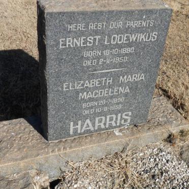 HARRIS Ernest Lodewikus 1880-1950 &amp; Elizabeth Maria Magdalena 1890-1958